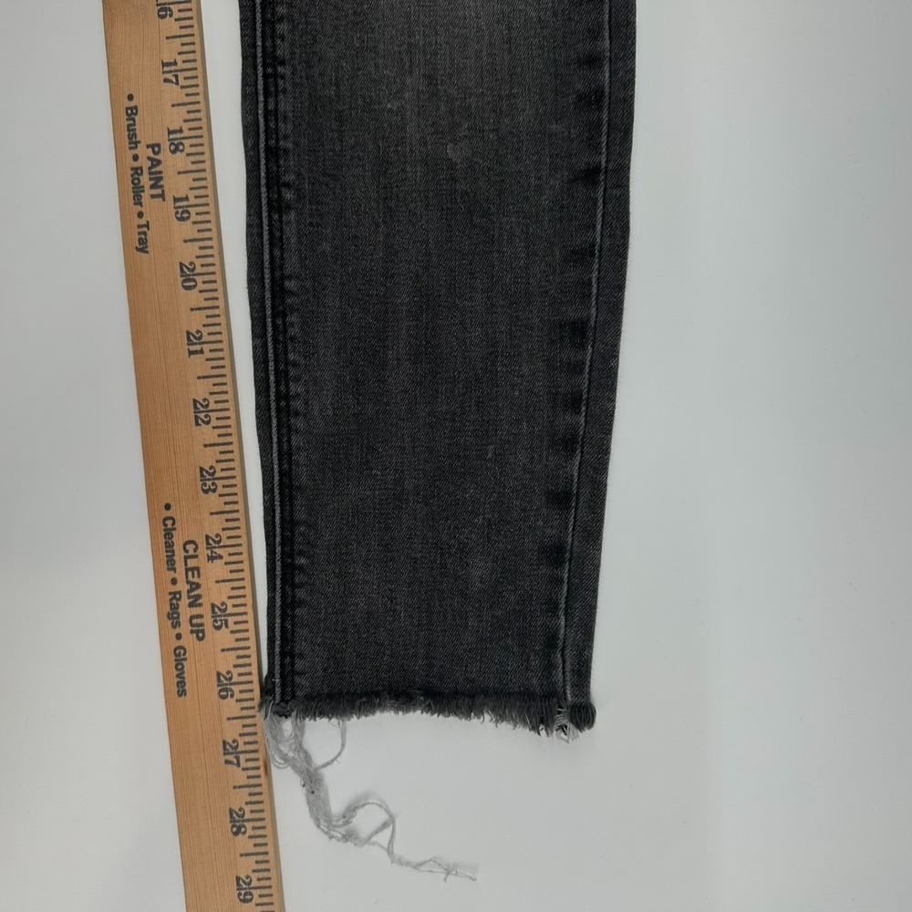 Old Navy Jeans Womens 2 Black Washed Denim High Rise Rock Skinny Raw Hem Stretch - Picture 10 of 10